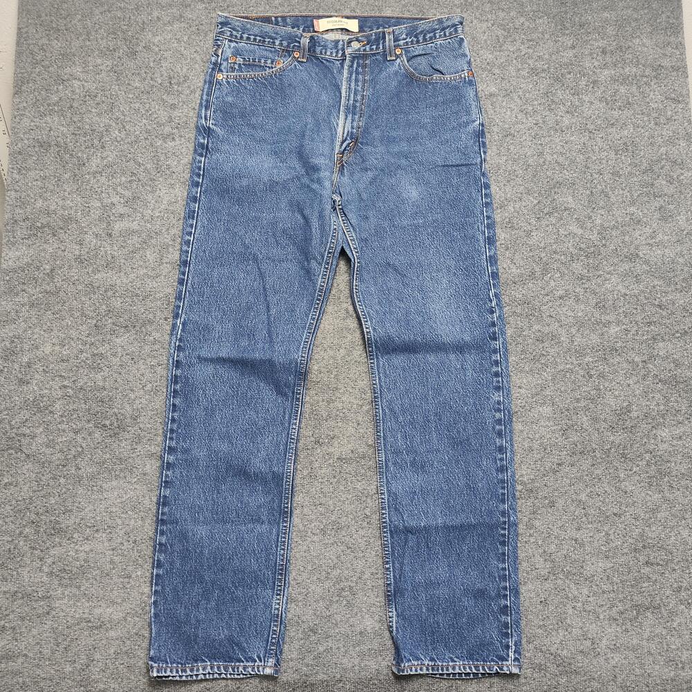 Vintage Levis 505 Jeans Mens 36x34 Blue Medium Wash Regular Straight Denim Pants